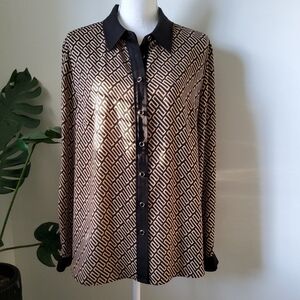 Anne Klein Geometric Print Blouse